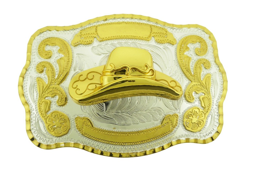 Cowboy Hat Belt Buckle Men Western rodeo gold silver Metal Cowgirl Women Fashion