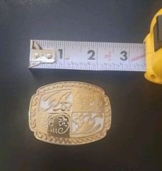 Unique Vintage 1980&rsquo;s Western Gold & White Belt Buckle
