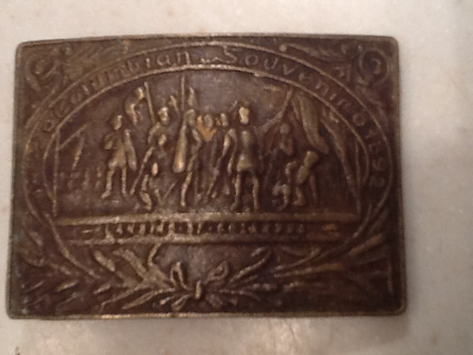 Vintage Reproduction Brass Belt Buckle Columbian Exposition Free Shipping!