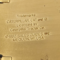 Vintage 1982 CAT Diesel Power Belt Buckle New NOS Brass Caterpillar Tractor USA
