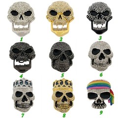 Skull Belt Buckle Men Encrusted Blinged Out Smokin Winged Bikers Rare Halloween