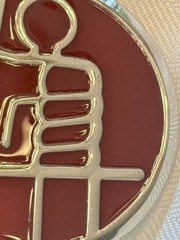 Hellboy Belt Buckle Universal Studios Comic Con Hell Boy Silver Tone Red Enamel