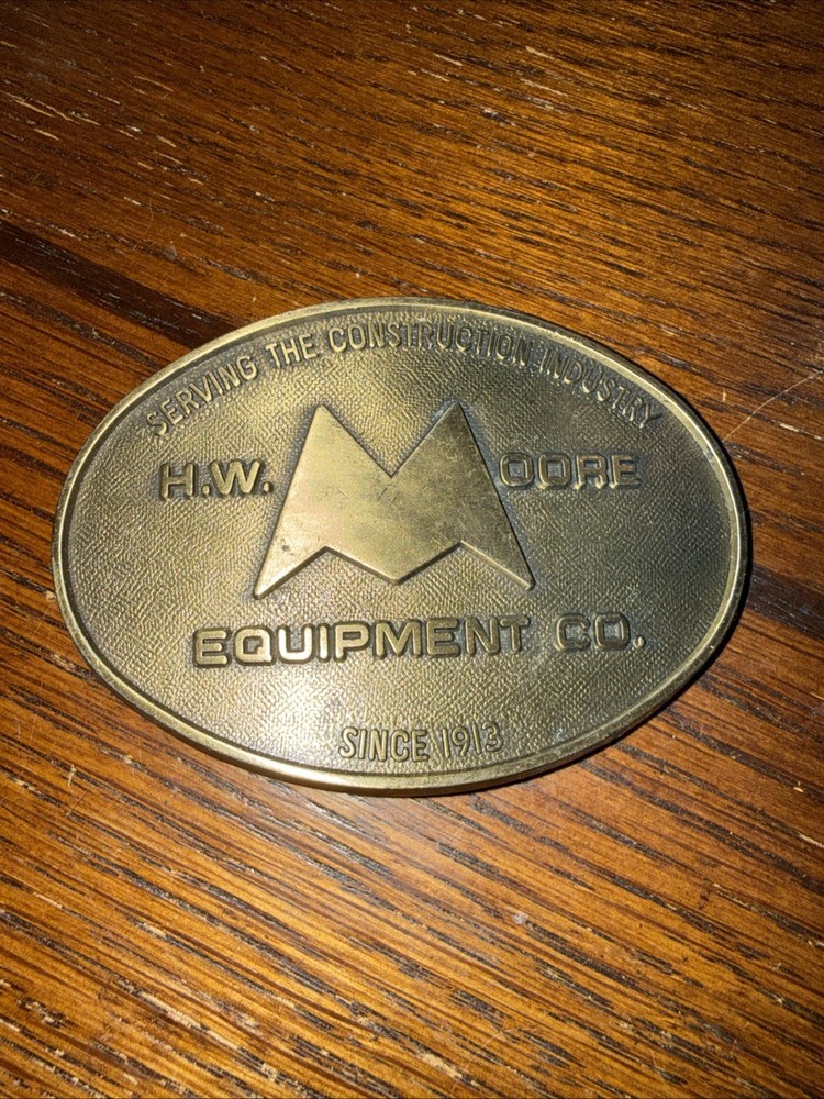 VTG BELT BUCKLE HW Moore Equipment Co Denver Colorado Construction Since 1913