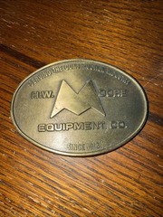 VTG BELT BUCKLE HW Moore Equipment Co Denver Colorado Construction Since 1913