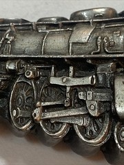 VINTAGE Locomotive METAL BELT BUCKLE Bergamot Brass Works 1978