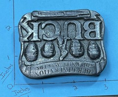 Belt Buckle Buck Knives Pewter Four Generations Smoky Mountain Knife Works Worn!