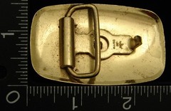 LH26169 VINTAGE ***RAISED WAGON*** OBLONG SHAPE GOLDTONE WESTERN BELT BUCKLE