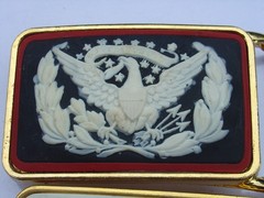 Gold Tone E Pluribus Unum Motto US American Eagle Belt Buckle Lot Cameo Relief