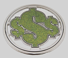 Dollar Sign Belt Buckle Cosplay Halloween Costume Party Men Green BUCKS Color
