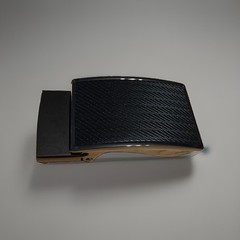 Mens Black Belt Buckle Ratchet Fashion Slide Metal NOS