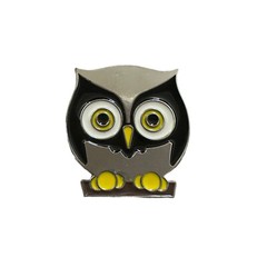 Owl Belt Buckle Hootie Metal Enamel Vintage