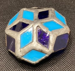 Two Unique Handcrafted Belt Buckles 1970s Blue Silver Used Good