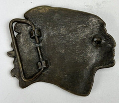 Indian Head Belt Buckle Bronze Brass Made in USA Fashion Buckle
