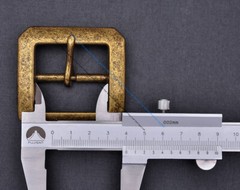 Sturdy Brass Rectangular Center Bar Pin Belt Buckle Replacement Fit 40mm Strap