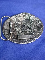 Vintage 1989 Native American Eagle Belt Buckle Siskiyou Belt Co KG Western