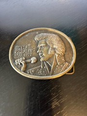 Vintage Collectible Elvis Presley 1935-77 Commemorative Belt Buckle