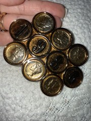 Vintage Coin Design Gold Tone Metal Belt Buckle Fits 2in 1986