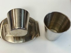 Shot Glass Cup and Holder Reflective Perfect Bar Gag Novelty Game Belt Buckle