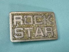 Rock Star 2001 Great American Products Statement Novelty Vintage Belt Buckle