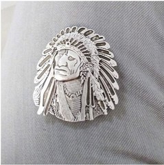 Native American Chief Belt Buckle 925 Antique Silver | Unpainted & For Painting