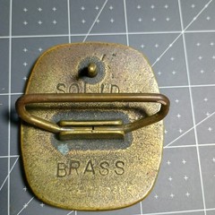 Buckle: Vintage Solid Brass With Wood Inlay.
