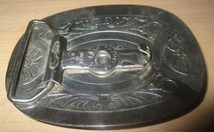 Vintage Belt buckle marked Champions Belt Co made in the USA bronco riding horse