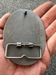 Vintage 1977 The Kinney Co « CARL » Heavy Duty Oval Metal Belt Buckle Q99