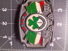 Tanside Ltd Ireland Fighting Irish Belt Buckle W/Shamrock Flag Vintage 2004DD236
