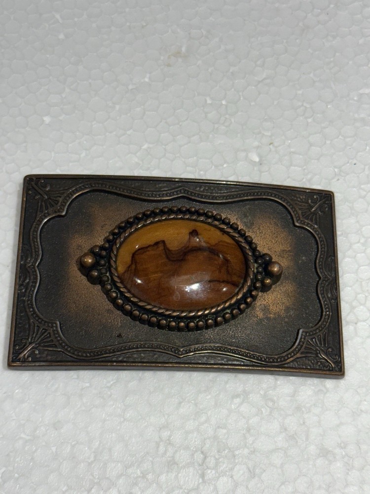vintage PICTURE JASPER belt buckle SOUTHWESTERN native american GEMSTONE