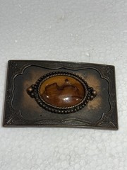 vintage PICTURE JASPER belt buckle SOUTHWESTERN native american GEMSTONE