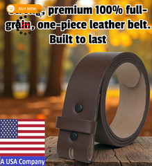 F&L CLASSIC Belt for buckle men Snap on Strap 52 (Fits Waist 50&Prime;-51&Prime;), Brown