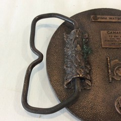 Vintage 1977 Algoma Central Railway Canada Jim Watson Belt Buckle RARE