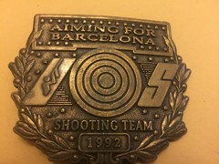 AIMING FOR BARCELONA SHOOTING TEAM 1992 BELT BUCKLE BX-BB1