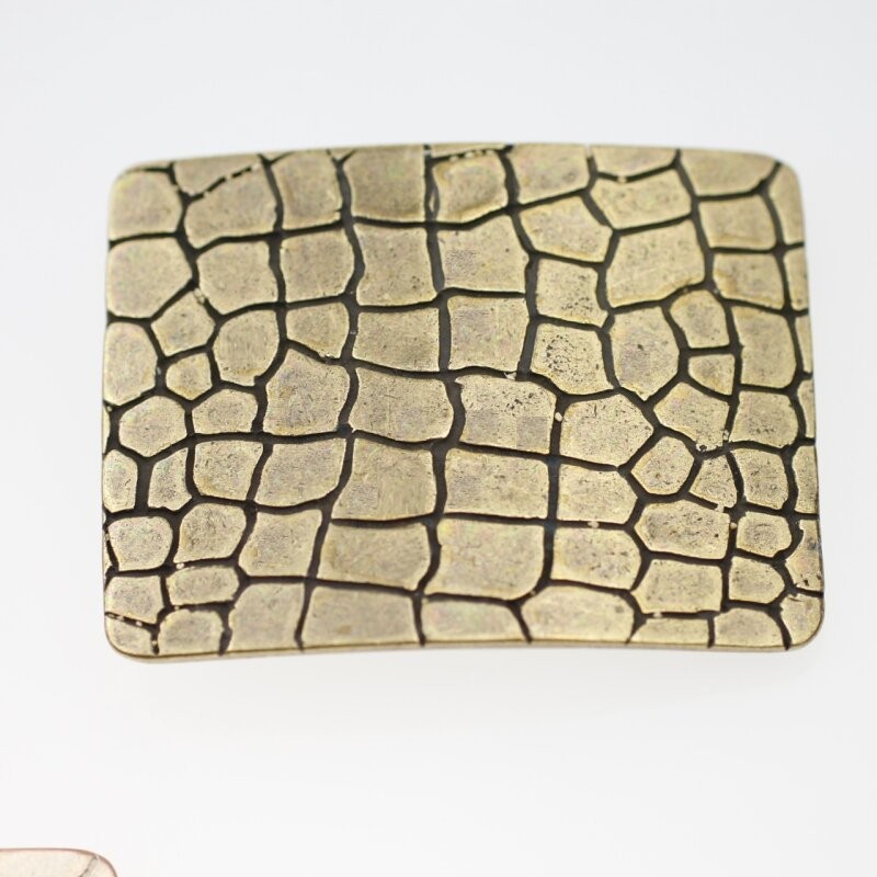 Croco Look Belt Buckle Antique Silver – Modern Minimal Design with Reptile Look