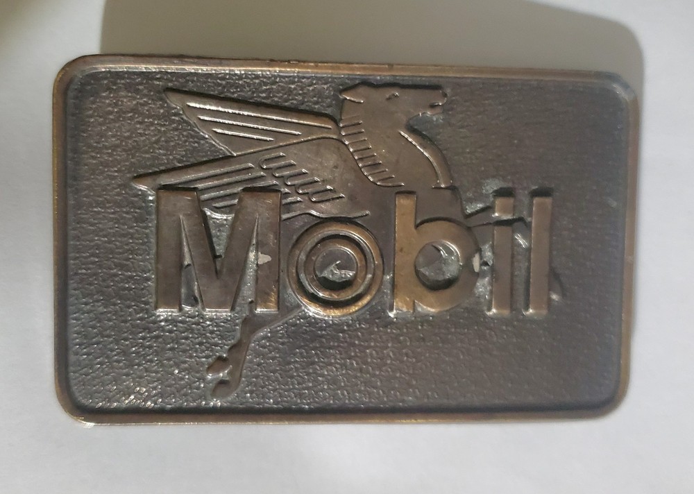 Vtg MOBIL PEGASUS 1977 Central Reg Controller Dept Belt Buckle Lot