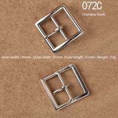 Solid Brass Pin Buckle Leather Craft DIY Belt Men Women 38mm 40mm Polished Gold