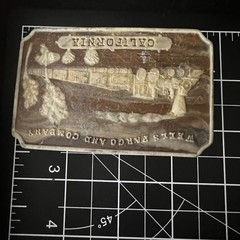 Wells Fargo and Company California Train Belt Buckle 3.5×2.25 Western Aesthetic