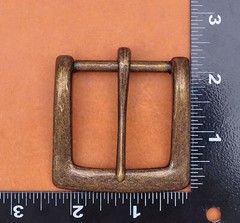 40mm Retro Brass Two-tone Heavy Square Single Metal Prong Pin Clips Belt Buckle
