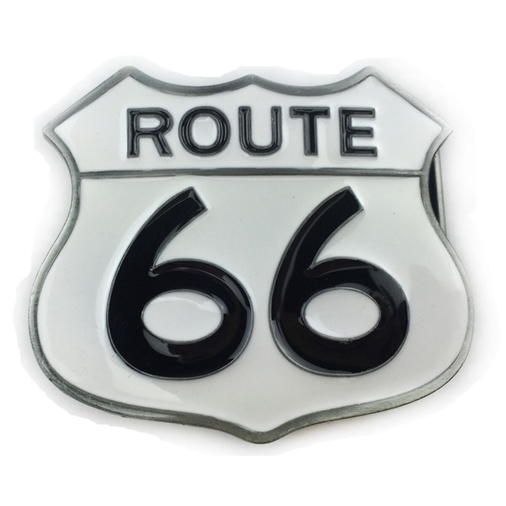 Route 66 Belt Buckle Western Cowboy Native American Motorcyclist (R66-01)