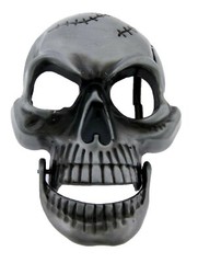 Skull Belt Buckle Pirate Crossbones Silver Metal Fashion Costume Halloween Mens