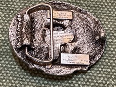 Western Belt Buckle Peach Capitol Rodeo 25th Kansas Rare 3D Cowboy Bronco Chute