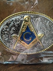 Masonic, Mason, Blue Lodge, Fraternal flashy western metal belt Buckle, New! #2