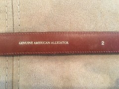 Kieselstein-Cord Sterling Alligator Buckle With Black Alligator Belt Size 2