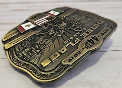 THREE 3 FLAGS CLASSIC MEXICO USA REGINA CANADA BELT BUCKLE 2019 NIP