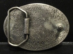 Whitetail Deer Buck Stag Pewter Belt Buckle S/N 8590 Silvertone Trees Mountain