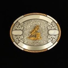 Crumrine Trophy Buckle Oval Barrell Racer 4 Ribbons Belt Buckle 38594