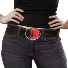Vampire Bat Halloween Moon Silhouette Handmade Belt Buckle