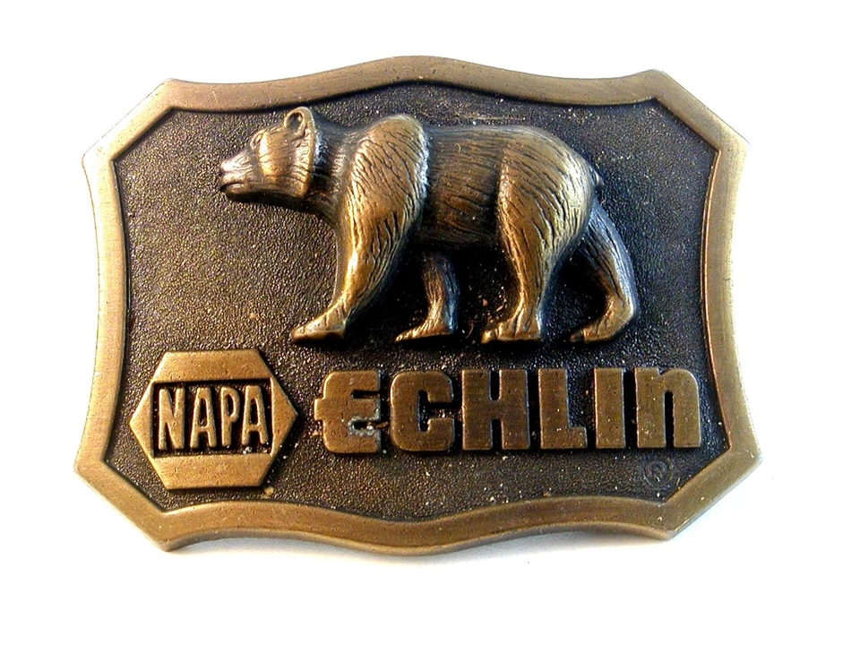 Vintage NAPA Echlin Grizzly Bear Belt Buckle Made in U.S.A.