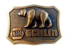Vintage NAPA Echlin Grizzly Bear Belt Buckle Made in U.S.A.