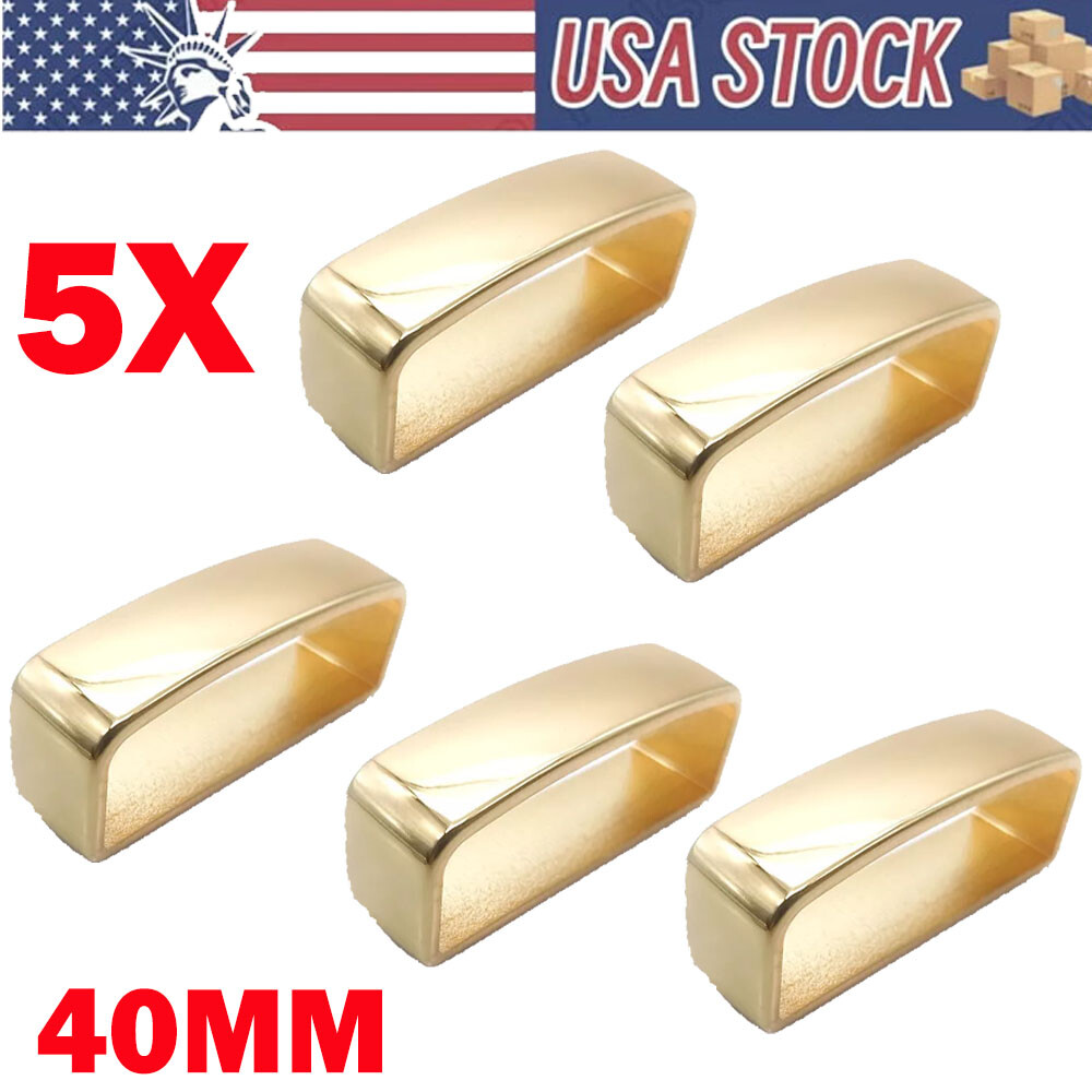 5X Gold 40mm/1.57in Solid Brass Belt Loop Belt Buckle Keeper Loop Ring US